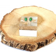 Παιδικά Σκουλαρίκια Χρυσά 9Κ - Πράσινη Ροζέτα (KID201)